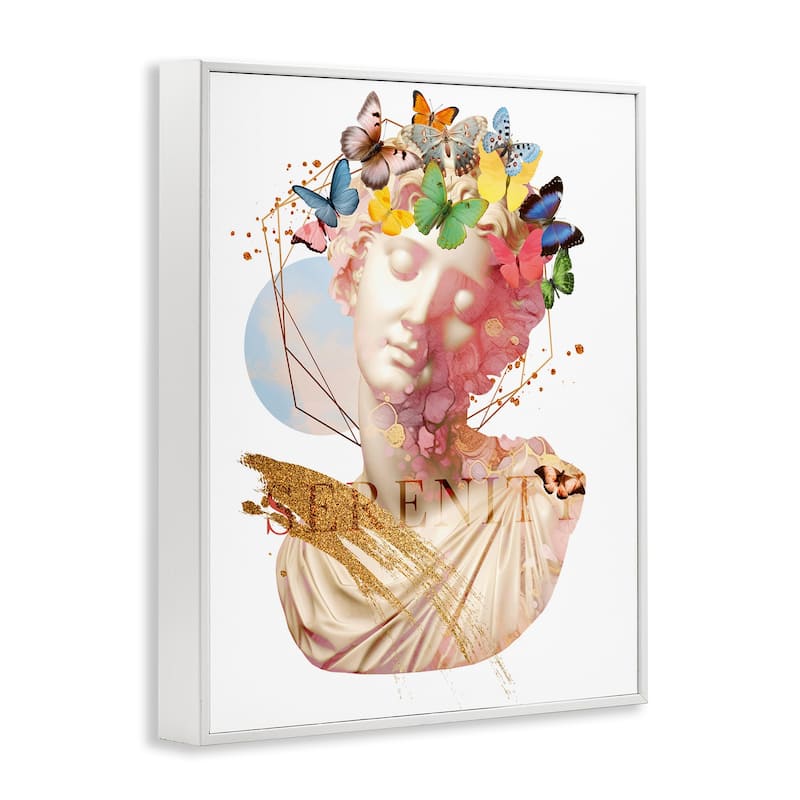 Stupell Serenity Statue Collage Framed Giclee Art Design By Susan Arnot