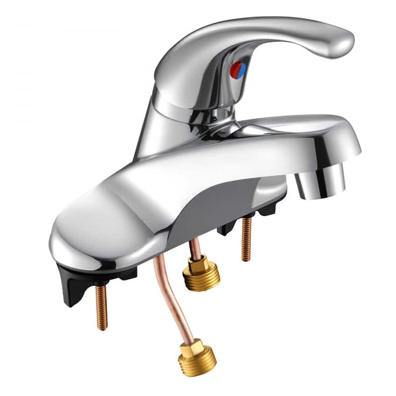 Chrome Stainless Steel Single Handle Kitchen Faucet with Press Drain - 6.30 x 5.12 x 9.06 inch