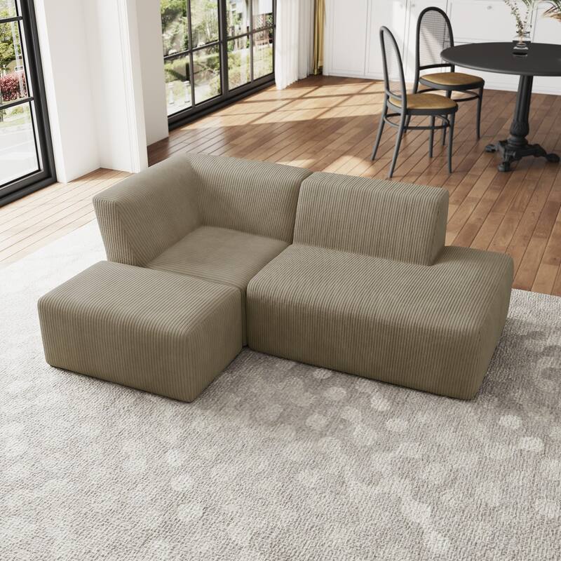 Oversized Corduroy Modular Sectional Fabric Sofa
