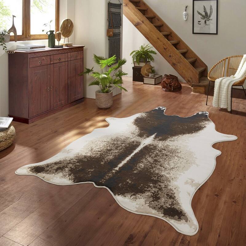 Brown 5 ft. x 7 ft. Luxury Area Rug, 0.43 Pile Height – Sophisticated Warmth for Any Room - 6' x 7'