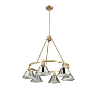 Orwell 6-Light Chandelier in Brushed Champagne Bronze with Chrome - Gold