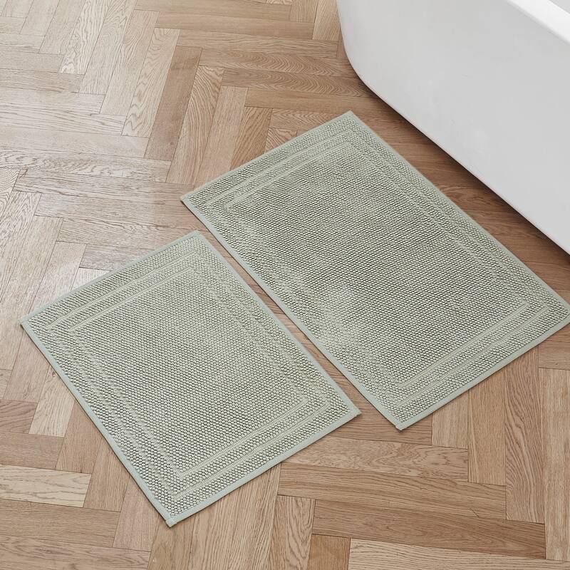 Hunter Luxe Looped Cotton Bathmats - 17"x24"/20"x32" - Seafoam Green