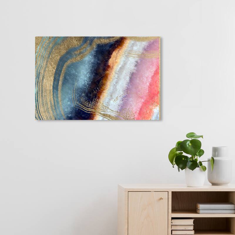 Wynwood Studio Canvas Abstract Marianna Gold and Metallic Gold Modern & Contemporary Wall Art Canvas Print - 20 x 30