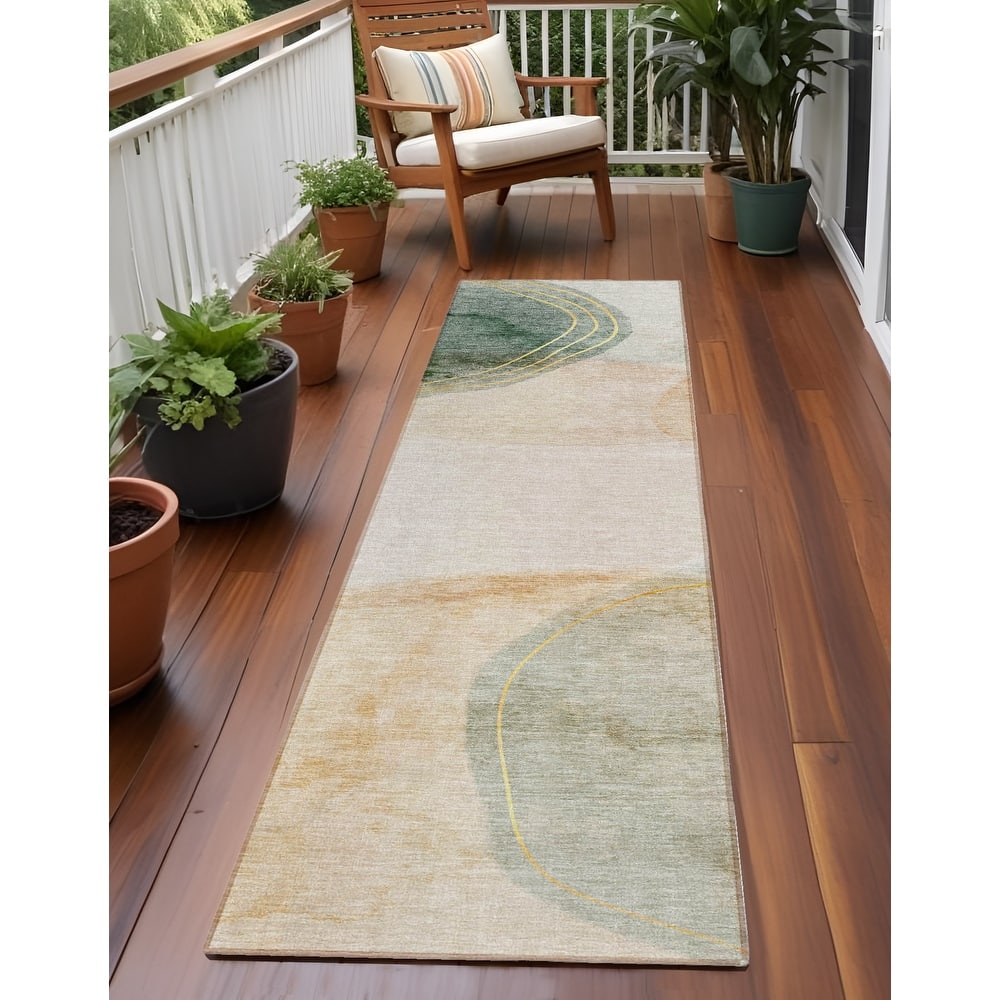 Belu Artistic Abstract Weather Resistant Timeless Fusion Outdoor Rug