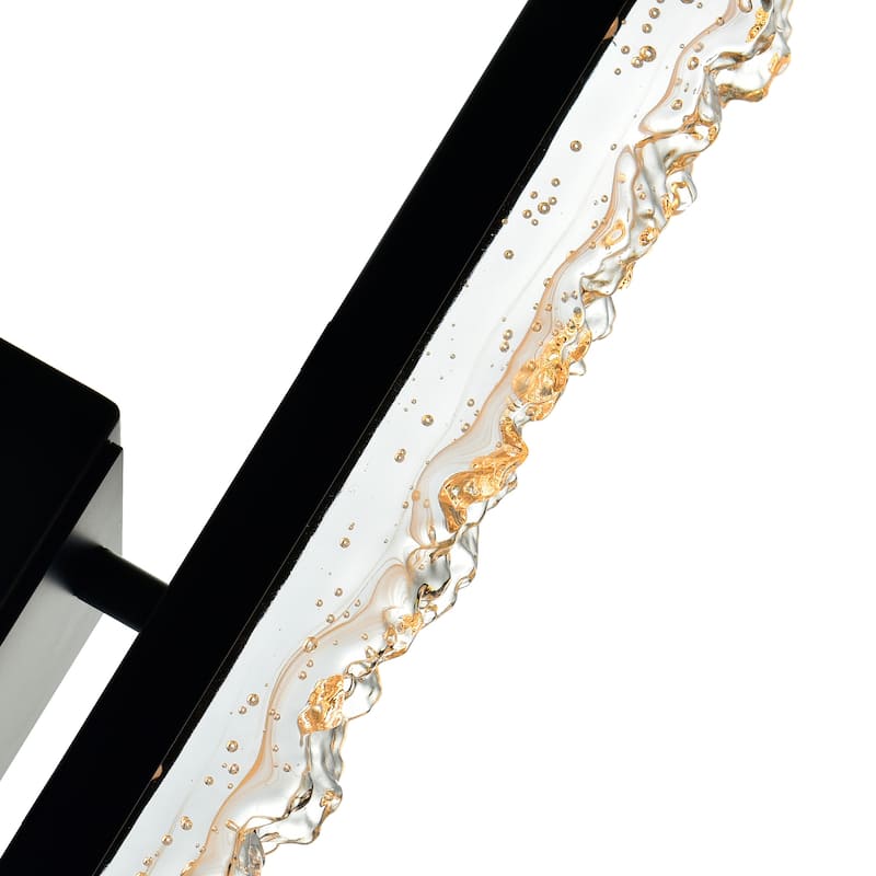 Stagger Integrated LED 5in Black Wall Light with Handcrafted Glass