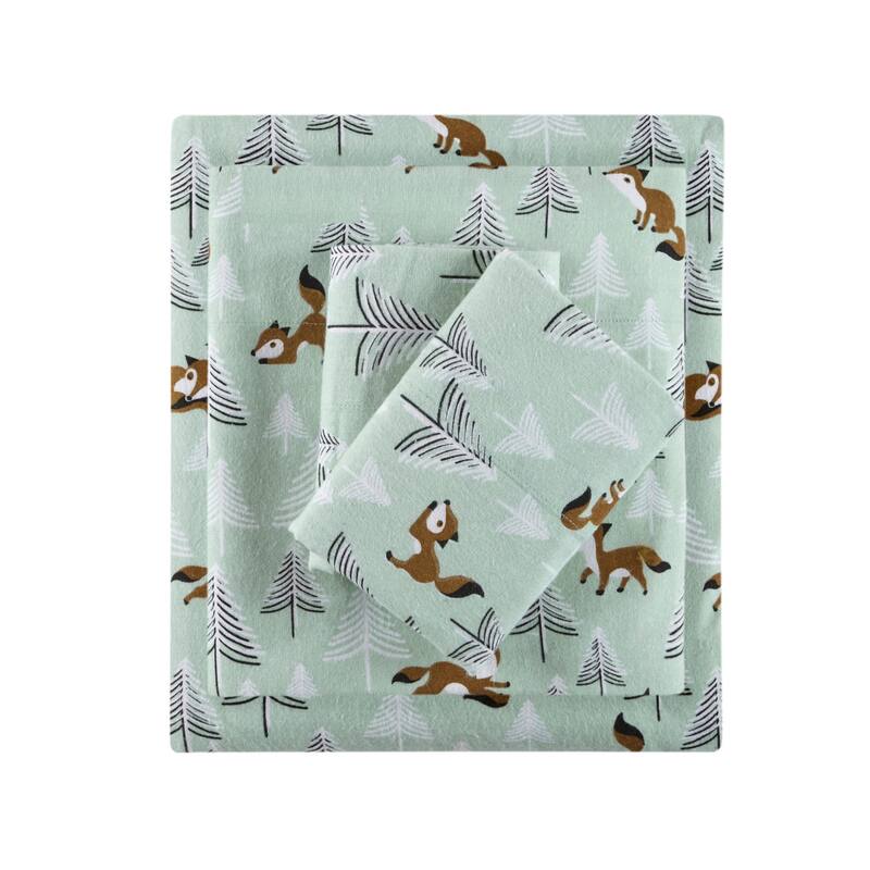 Intelligent Design Cozy Soft Cotton Flannel Printed Sheet Set