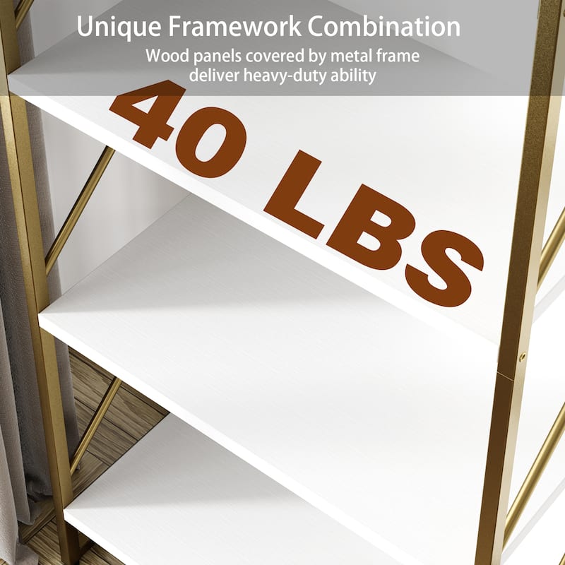 Futzca 5 Tier Storage Bookshelf