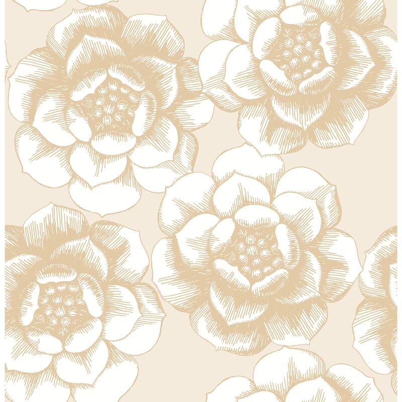 A-Street Prints Fanciful Gold Floral Wallpaper