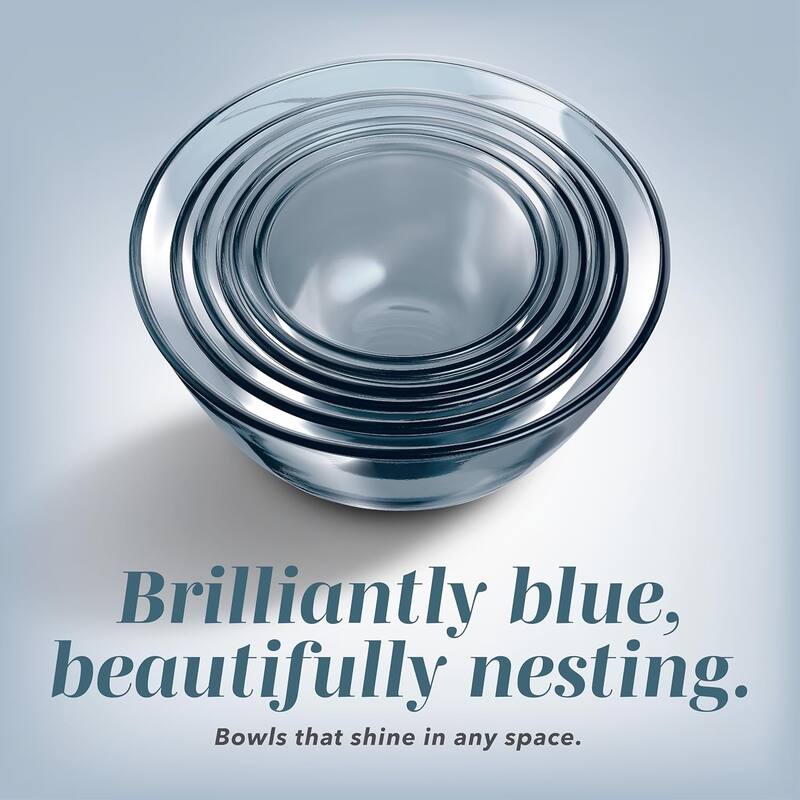 COOK WITH COLOR 12 Pc Glass Nesting Mixing Bowl Set with Lids for Cooking and Prep