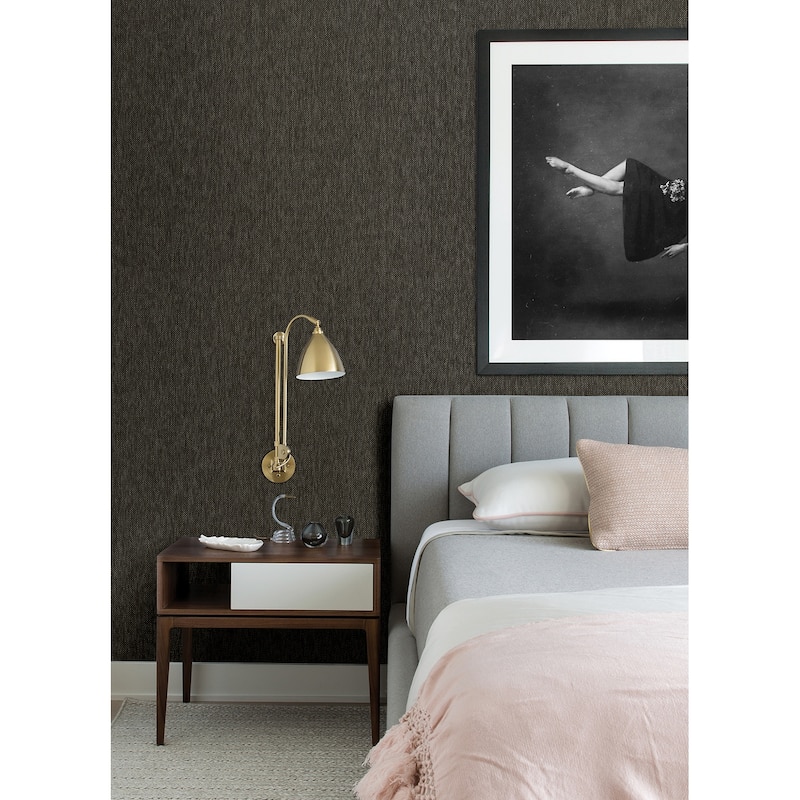 A-Street Prints Jia Charcoal Paper Weave Grasscloth Wallpaper