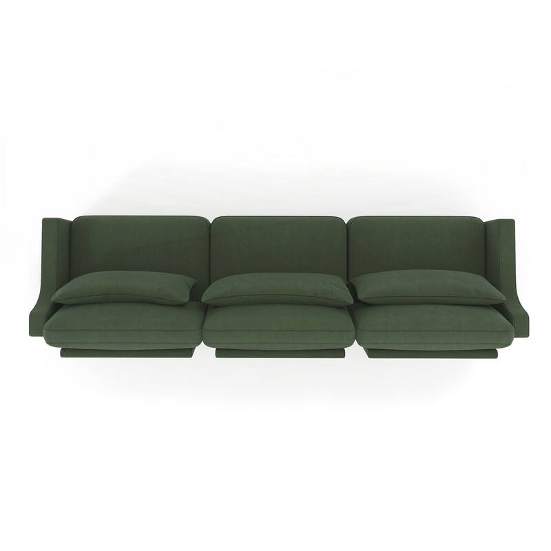 Three seater sofa with lumbar pillow