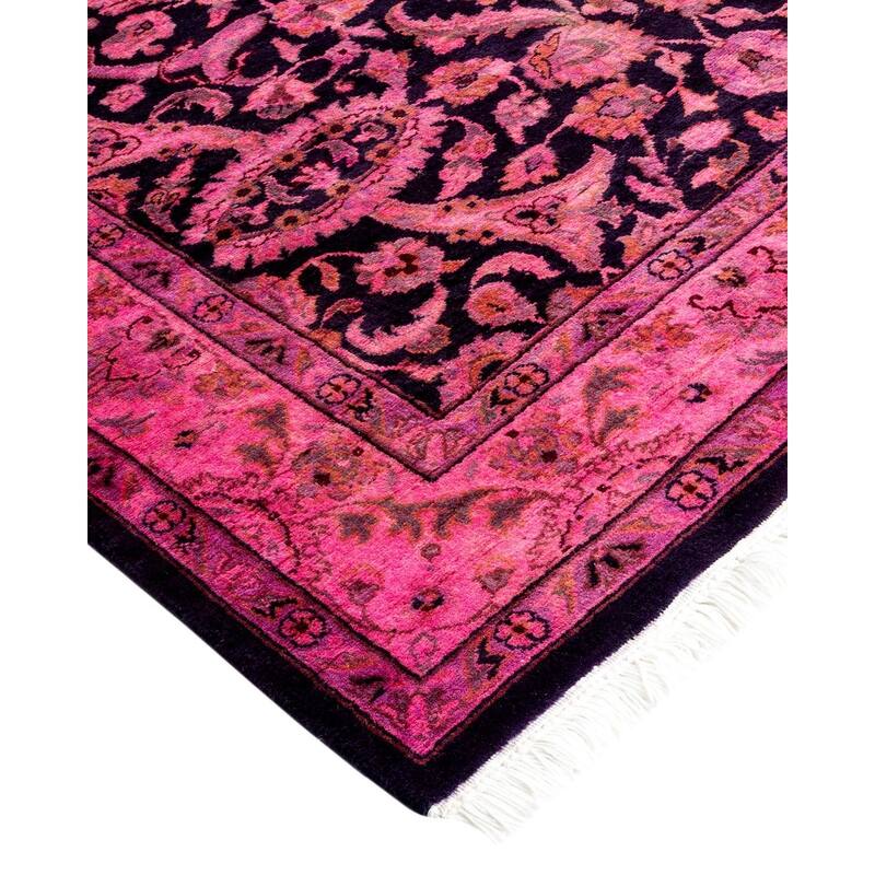 Overton Hand Knotted Wool Vintage Inspired Modern Contemporary Overdyed Pink Area Rug - 3' 1" x 5' 5"