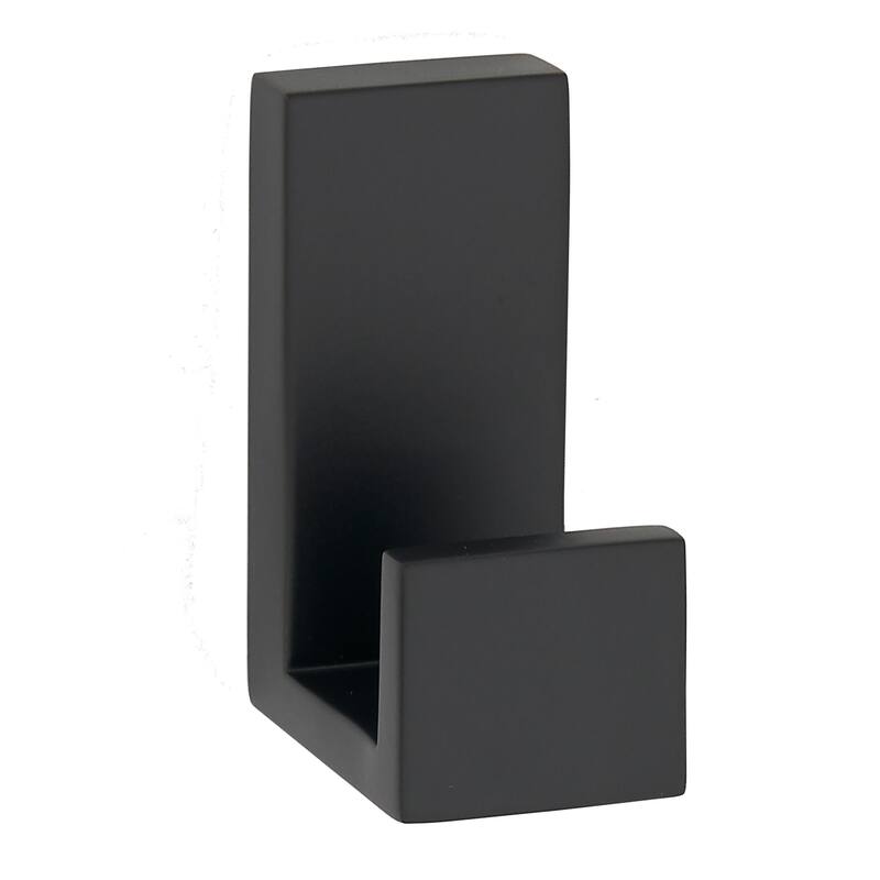 Alno A6482 Linear 1" Wide Solid Metal Modern Bathroom Robe Towel Hook - Matte Black
