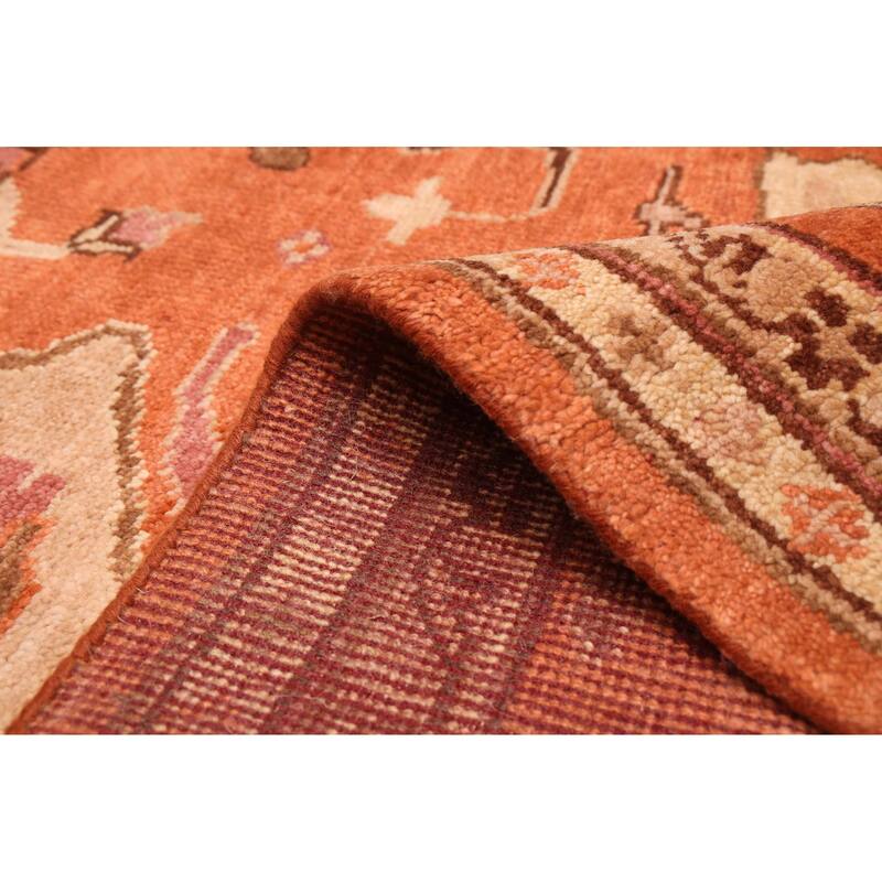 ECARPETGALLERY Hand-knotted Modern Oushak Dark Copper Wool Rug - 10'2 x 13'9
