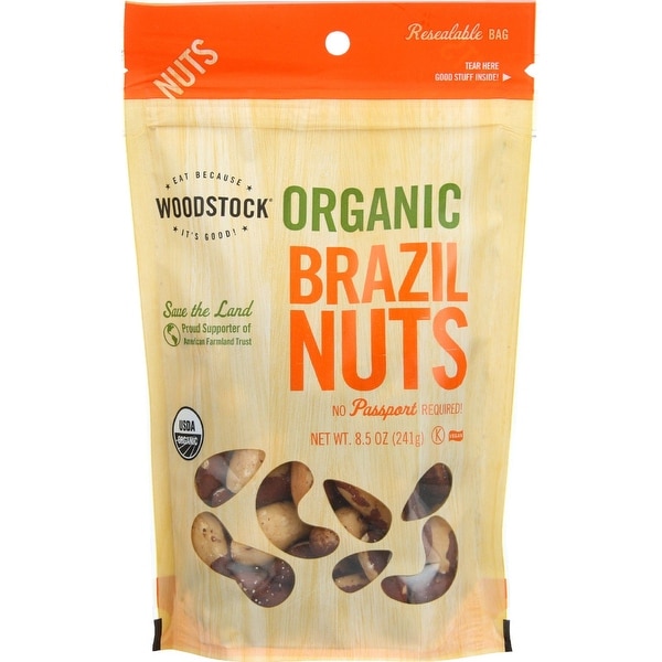 Woodstock Organic Brazil Nuts - Case of 8 - 8.5 oz.