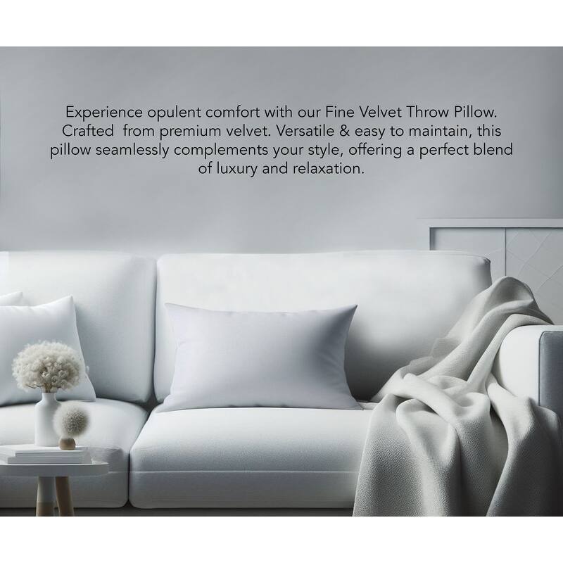 A1HC Velvet Throw Pillow Insert, Hypoallergenic Down Alternative Fill, Pack of 1