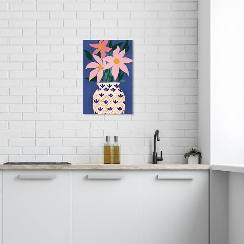 Wynwood Studio Canvas Floral and Botanical Potted Pastel Plant Pink and Pastel Pink Modern & Contemporary Wall Art Canvas Print - 24 x 16