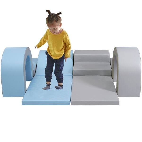 slide 2 of 16, Soft Climb and Crawl Foam Playset 10 in 1,Safe Soft Foam Nugget Block for Infants,Preschools,Toddlers Colorful-1