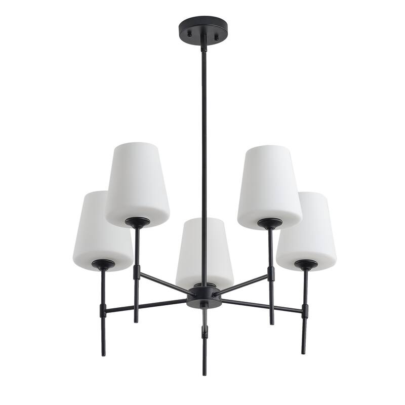 5-Lights Modern Creative Linear Chandelier - 24"D×4.7"W×70.9"H (Adjustable)