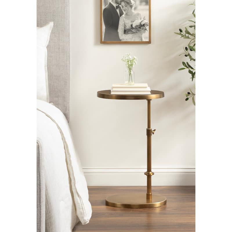 Kate and Laurel Engles Adjustable Oval Metal Table
