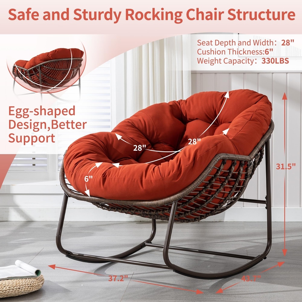 Orange outdoor store rocking chair