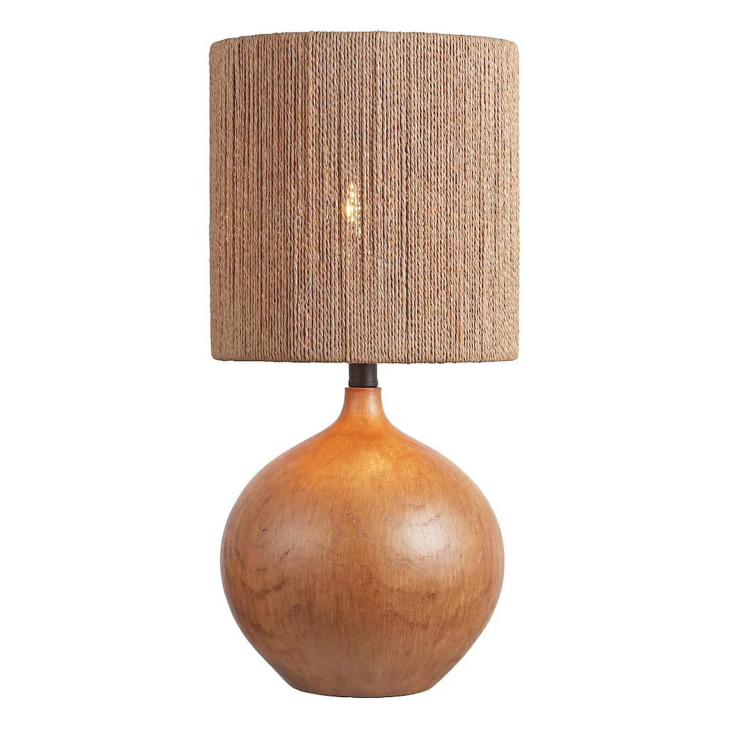Abram 22.75" Resin/Metal Round Table Lamp with Paper Rope Shade, By JONATHAN Y