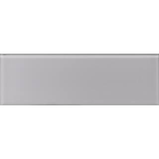 Urban 4" x 12" Light Grey Subway Glass Backsplash Wall Tile