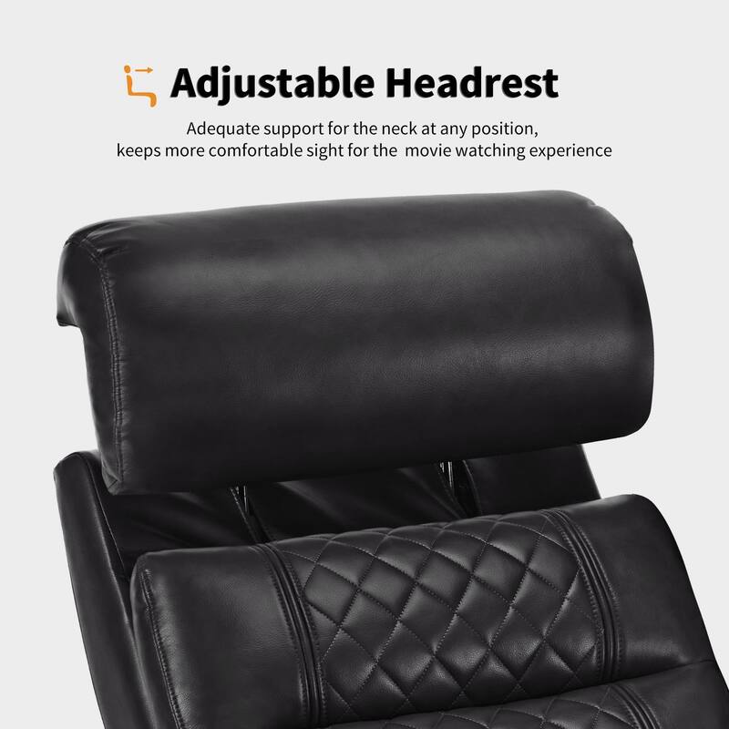 MCombo Power Reclining Loveseat Sofa with Adjustable Headrests, Home Theater Seating with Armrest Storage, Faux Leather HTS470