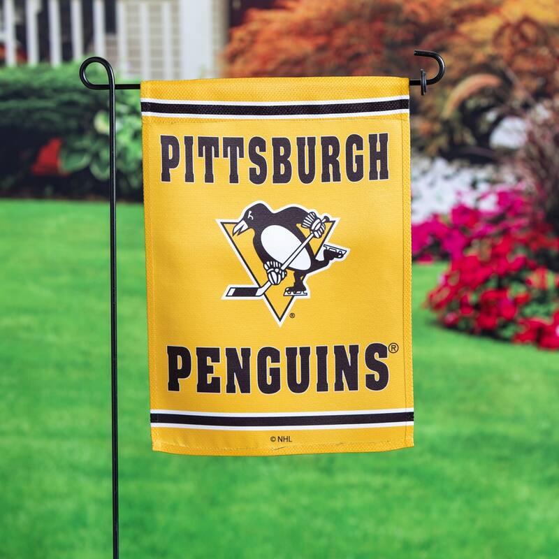 Embossed Suede Flag, Garden Size, Pittsburgh Penguins