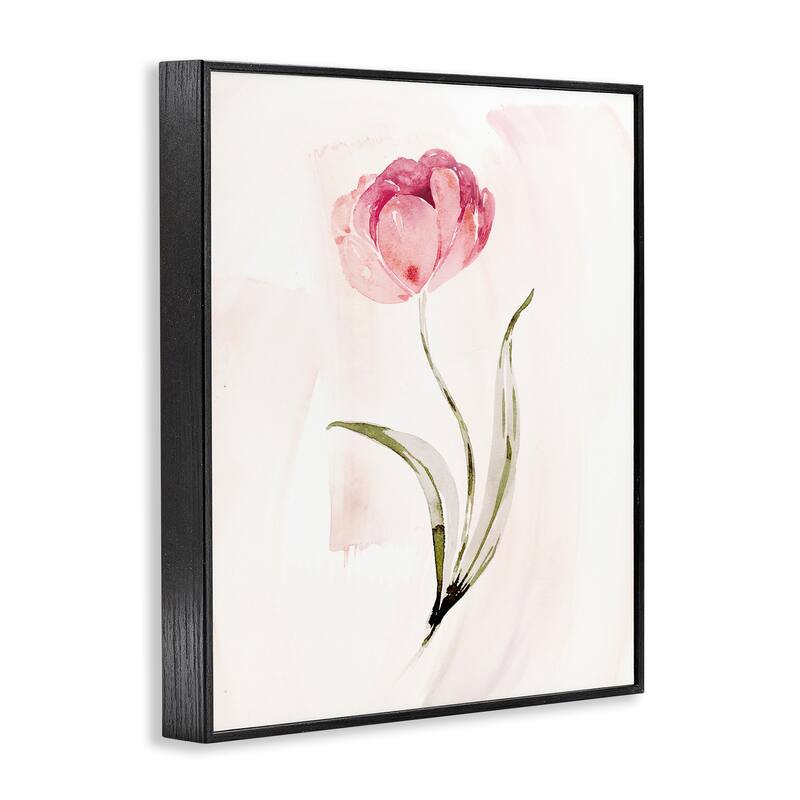 Stupell Pink Blossom with Leaves Framed Giclee Art Design By Kristen Brockmon