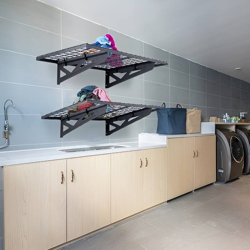 Wall Mounted Garage Shelves 2 Pack Heavy Duty Storage Rack