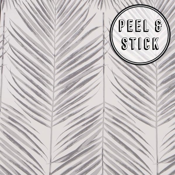 Transform Grey Palm Leaves Peel And Stick Wallpaper Grey White Kenneth james by brewster ps40310 palm springs away on holiday grey palm. usd