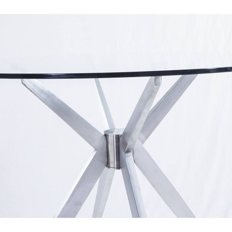 Modrest Dallas Modern Brushed Stainless Steel Dining Table