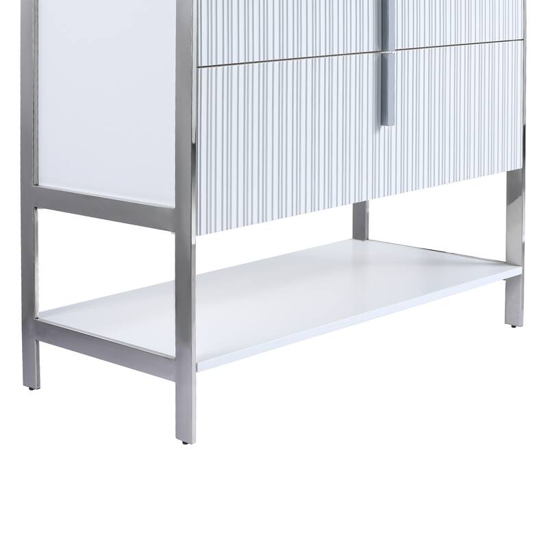 Fine Fixtures Serenity Modern Bathroom Vanity with White Glass Top