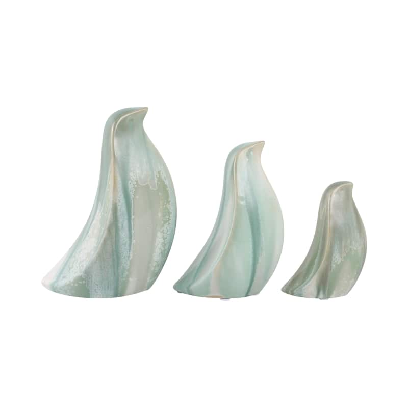 Stoneware Ceramic Bird Decorative Object Abstract Modern (Set of 3)