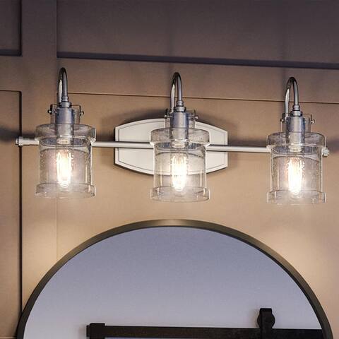 Luxury Modern Farmhouse Bath Fixture, 9.75"H x 24"W, with Vintage Style, Polished Chrome, BWQ3980 by Urban Ambiance