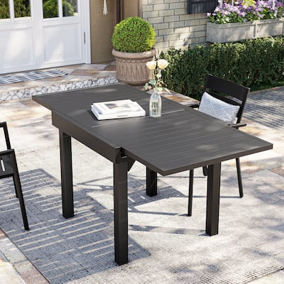 Pellebant Outdoor Extendable Patio Dining Table - 63" / 31.5" (L) x 31.5" W x 29.5" H