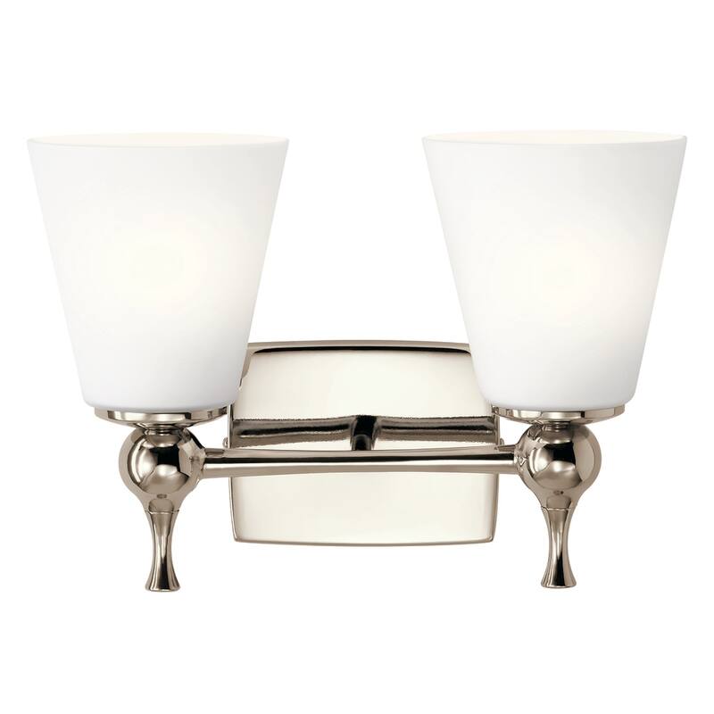 Kichler Cosabella 15 Inch 2 Light Vanity Light with Satin Etched Case Opal in Polished Nickel