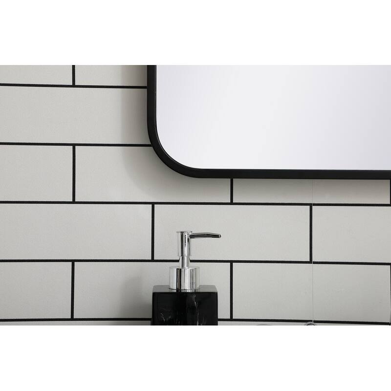 Ezra Soft Corner Metal Rectangular Mirror