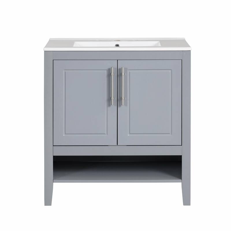 30" Bathroom Vanity with Sink, Multi-functional Cabinet with Doors and Drawers