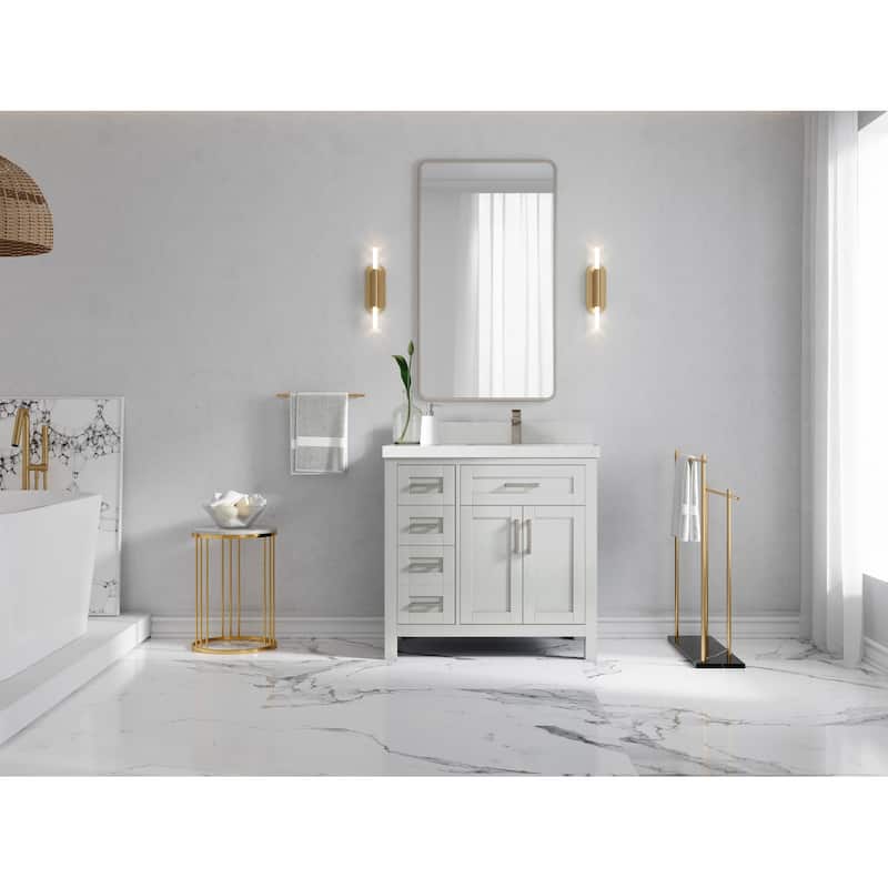 Willow Collections 36 in. W x 22 in. D Cambridge Right Offset Sink Bathroom Vanity with Countertop