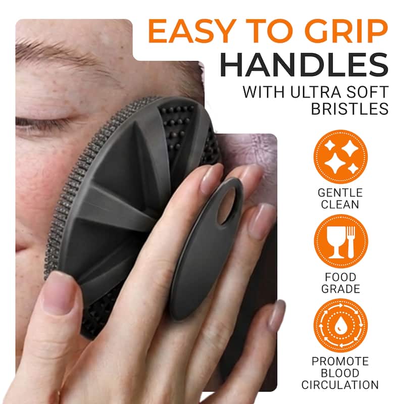 Cheer Collection Silicone Body Scrubber With Soft Bristles And Hanging Hole