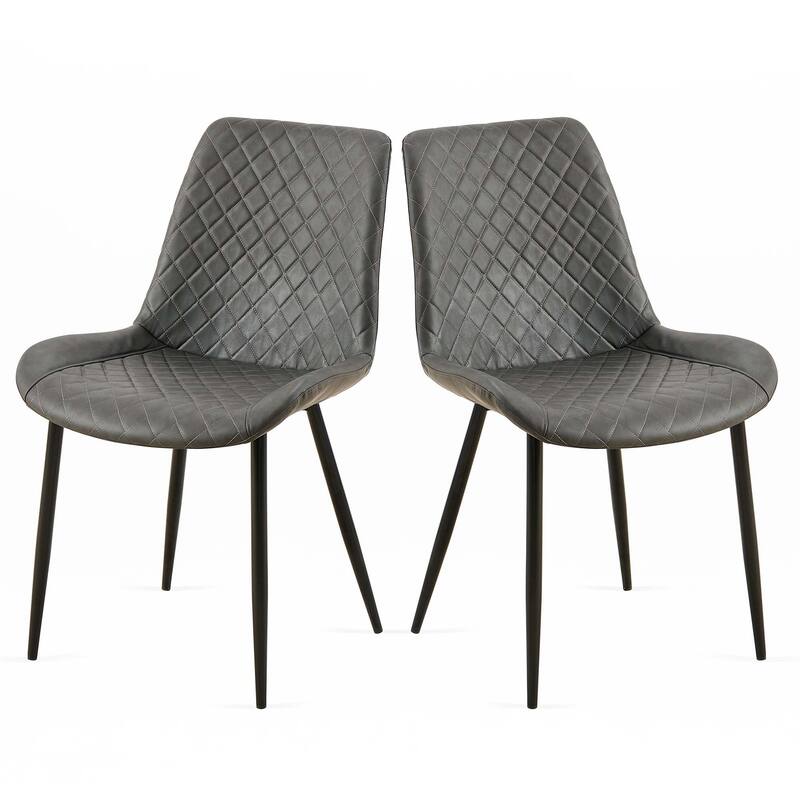 Mid-Century Leathaire Dining Chairs,Side Chair with Metal Legs
