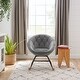 preview thumbnail 31 of 32, Modern Velvet Tufted Back Round Accent Rocking Chair for Teenager