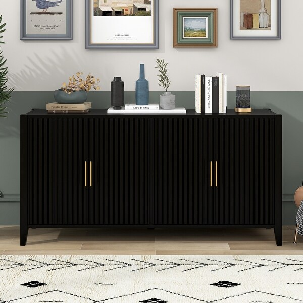Hallway Storage Cabinet Rectangular Entryway Console Tables, Black