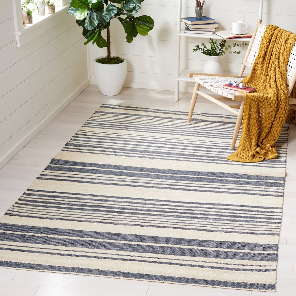 SAFAVIEH Handmade Kilim Gulriz Stripe Jute & Wool Rug