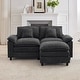 preview thumbnail 45 of 109, Modular Cloud Chenille Sectional Sofa with Ottomans, Deep Seat Convertible L-Shaped or U-Shaped Couch