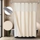 preview thumbnail 13 of 12, Slub Linen Texture Shower Curtain with Snap-in Liner 12 Hooks Included