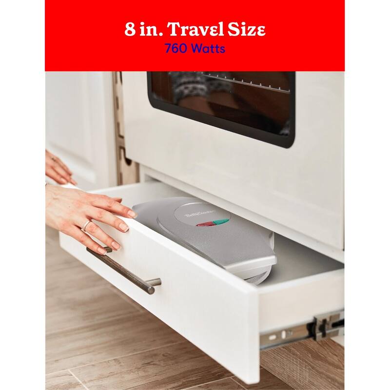 Betty Crocker 8" Travel Pizza Maker Plus, Indoor Electric Grill With Insulated Travel Bag