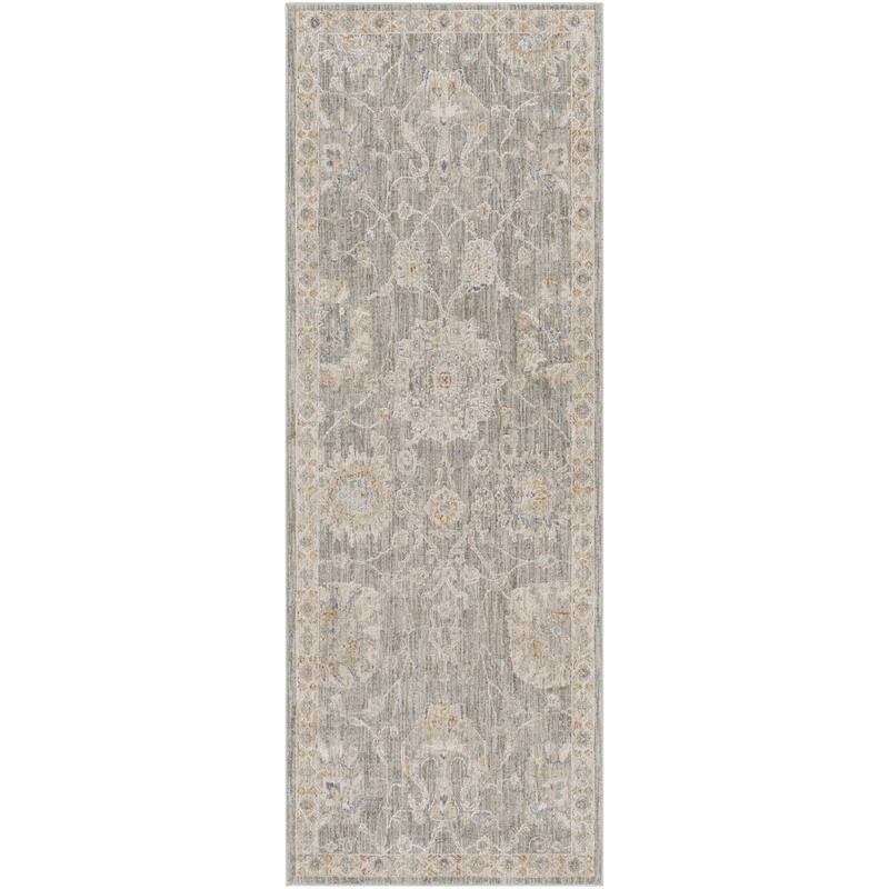 Livabliss Avant Garde Updated Traditional Medallion Area Rug - Fog - 2' 7" x 7' 3"